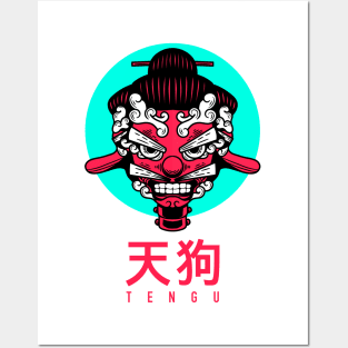 Tengu mask Posters and Art